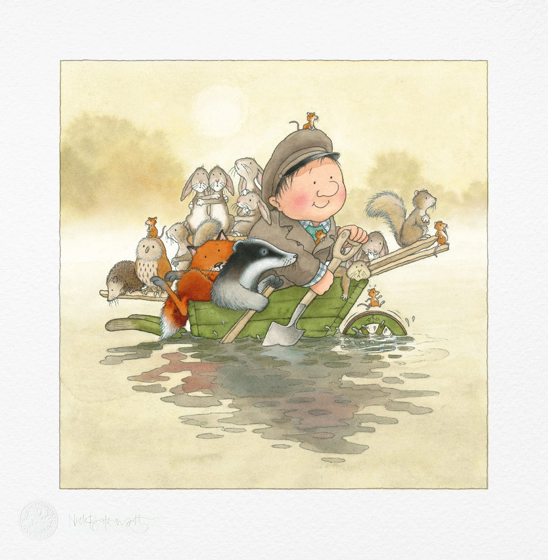 Percy The Park Keeper Signed Print After The Storm - new and exclusive - fine art print - signed and embossed