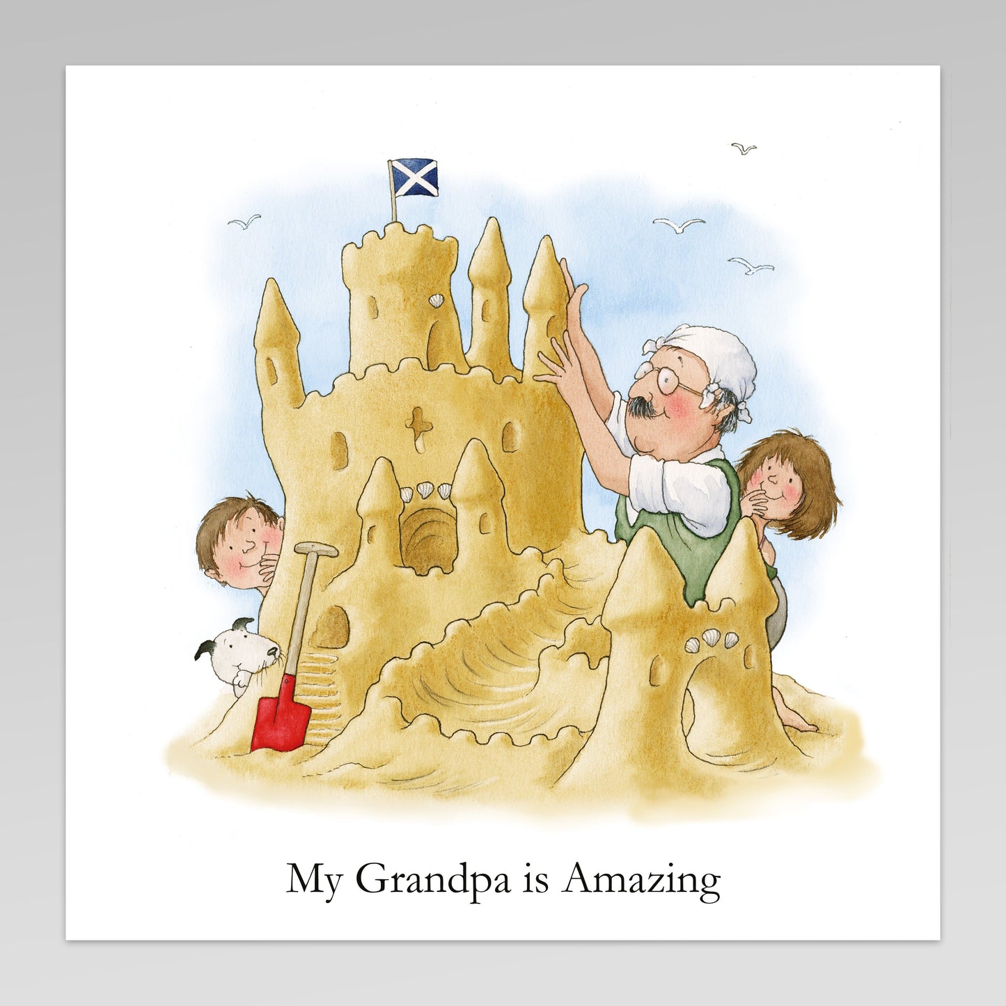 Percy The Park Keeper Art Print My Grandpa is Amazing "Sandcastle" A3 width print
