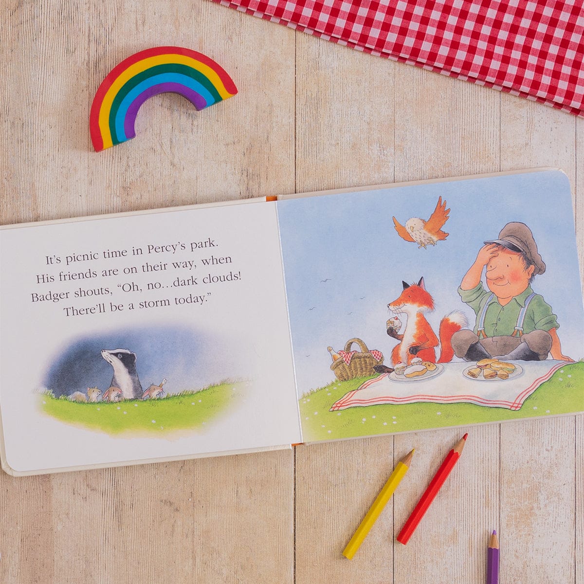 Percy The Park Keeper Books A Rainy Day board book