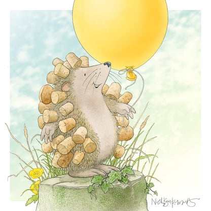 Percy The Park Keeper Books NEW & EXCLUSIVE! Hedgehog's Balloon - signed book and print