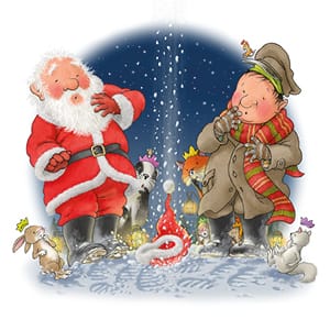 Percy The Park Keeper Books One Christmas Eve with book plate - limited edition hardback book - signed by Nick Butterworth