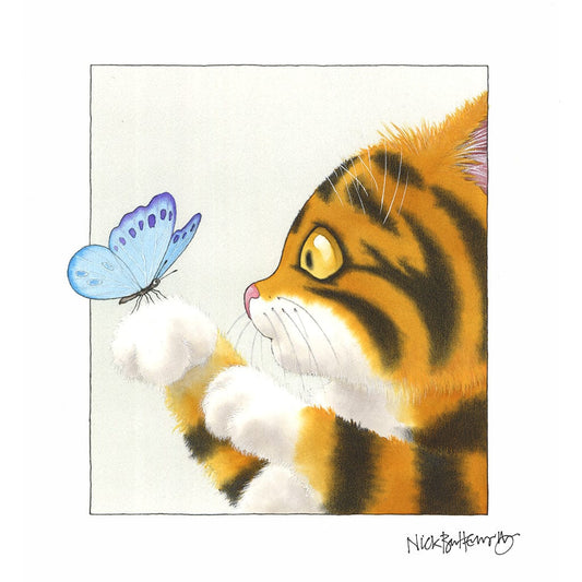 Percy The Park Keeper Signed Print Exclusive! Tiger and the butterfly print signed by Nick Butterworth