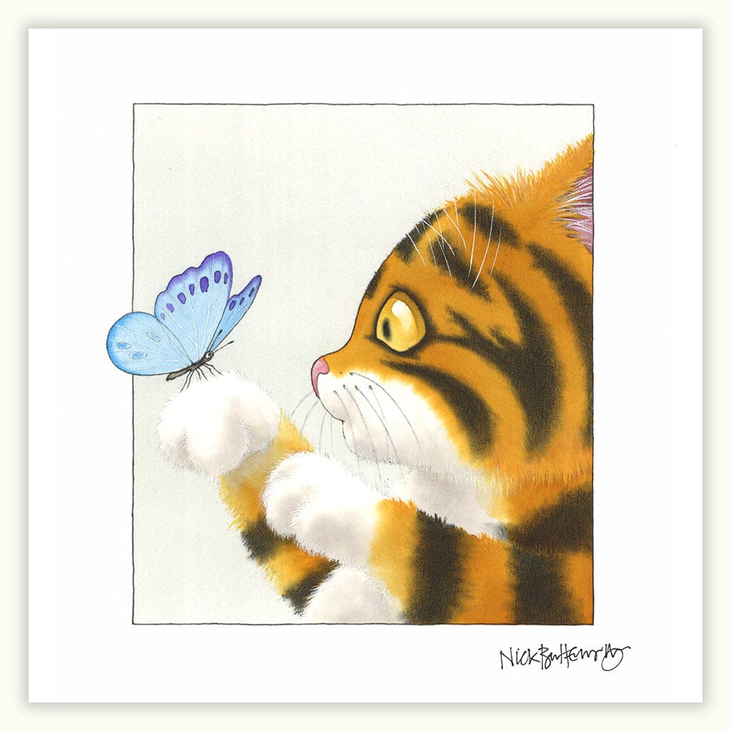 Percy The Park Keeper Signed Print Exclusive! Tiger and the butterfly print signed by Nick Butterworth