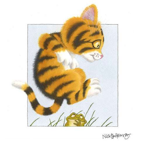 Percy The Park Keeper Signed Print New! Tiger jumping print signed by Nick Butterworth