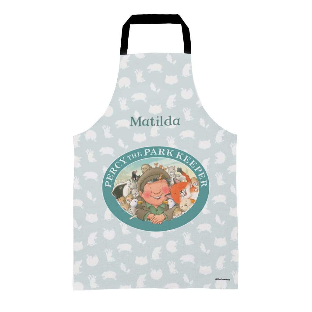 Percy The Park Keeper Apron Kids (Age 3-7) Personalised Percy & Friends Pattern Badge Apron