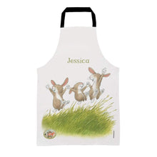 Percy The Park Keeper Apron Kids (Age 3-7) Personalised Rabbits Leaping Apron