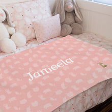 Percy The Park Keeper blanket Leaping rabbit pink - personalised fleece blanket
