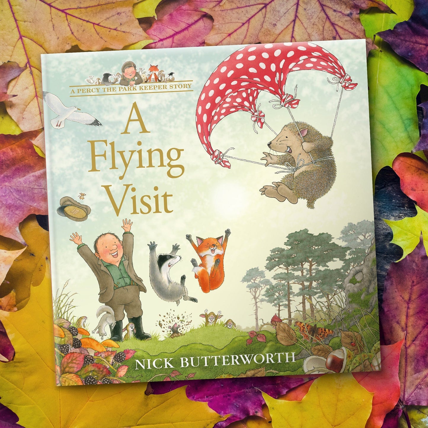 Percy The Park Keeper Books NEW! A Flying Visit - hardback book - includes exclusive free postcard