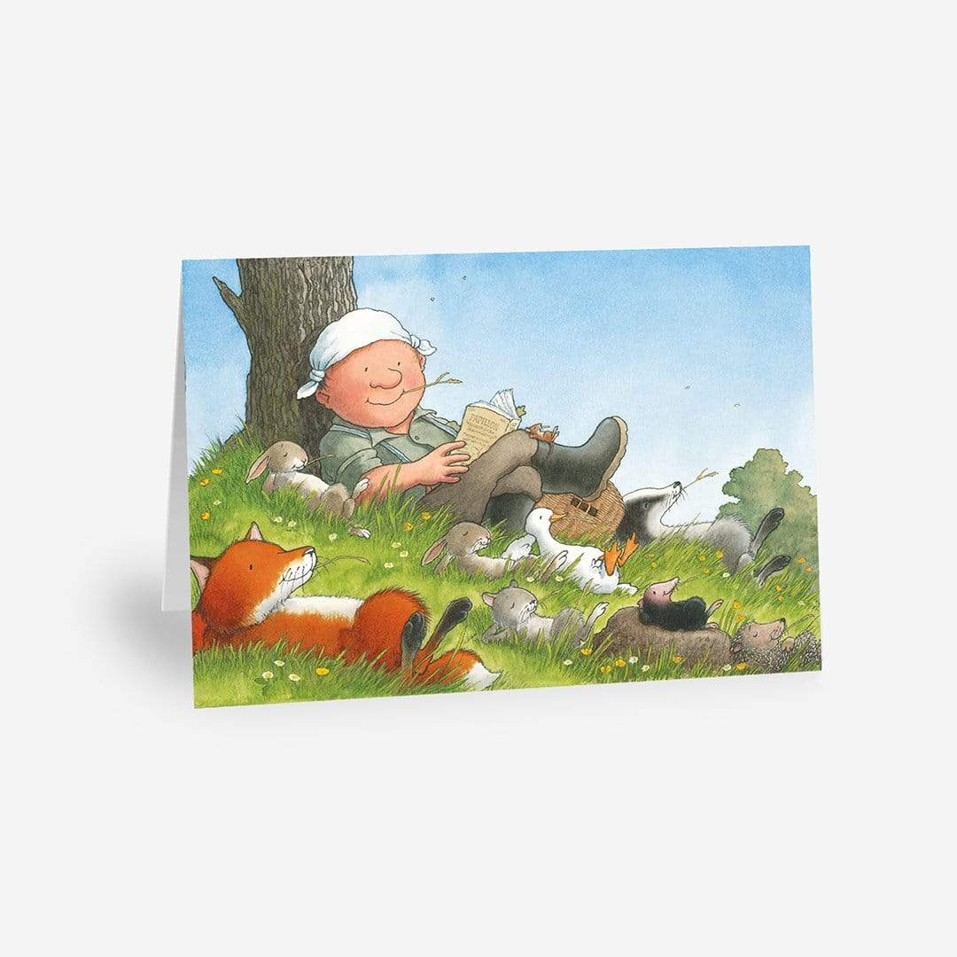 Percy The Park Keeper Greetings Card Friends Together Relaxing - A5 Greetings Card