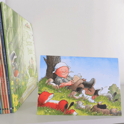 Percy The Park Keeper Greetings Card Friends Together Relaxing - A5 Greetings Card