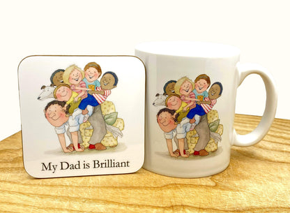 Percy The Park Keeper Mug My Dad is Brilliant Mug and Coaster Set