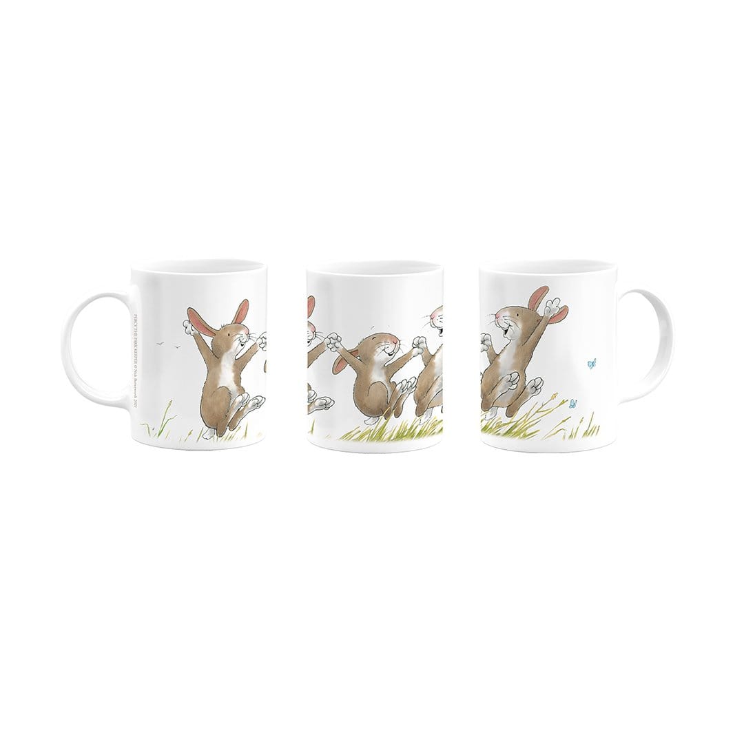 Percy The Park Keeper Mug Rabbits Leaping - Mug