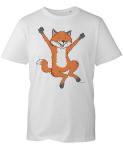 Percy The Park Keeper T-shirt Fox Leaping T-shirt - White