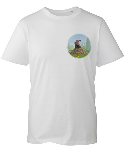 Percy The Park Keeper T-shirt Mole in Sunglasses Logo T-shirt - White