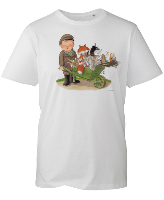 Percy The Park Keeper T-shirt Percy and Wheelbarrow T-shirt - White