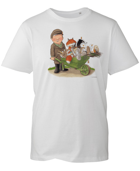 Percy The Park Keeper T-shirt Percy and Wheelbarrow T-shirt - White